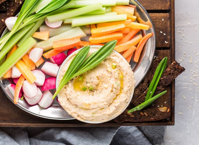 Hummus celery carrots