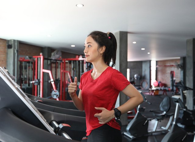 woman on treadmill