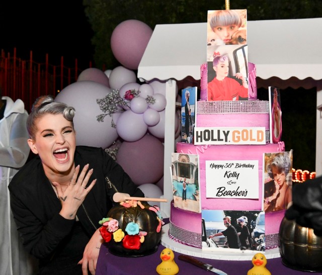 kelly osbourne smiling at her birthday party