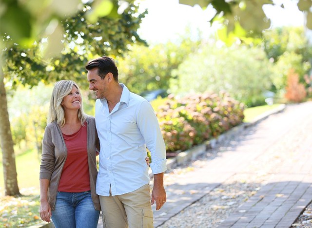 Older couple walking