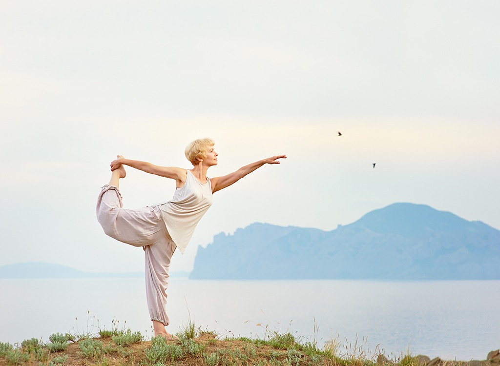 Older woman yoga