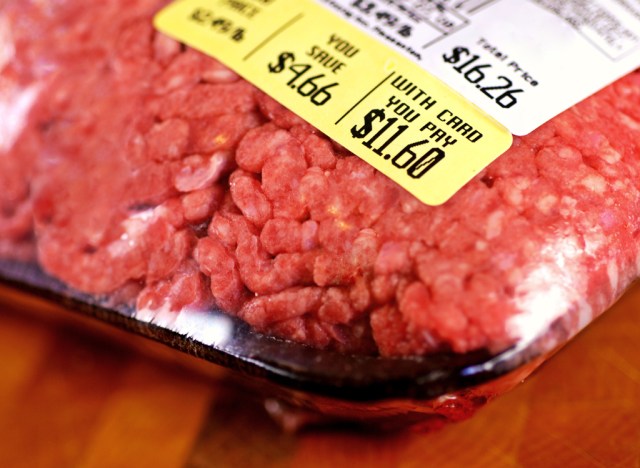 Raw ground beef on sale