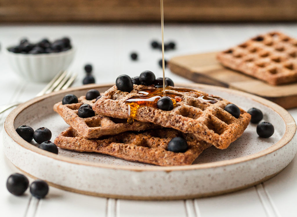 Toaster waffle blueberries