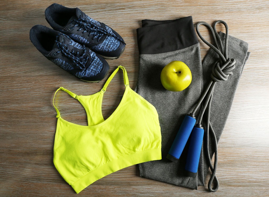 Workout clothes set out