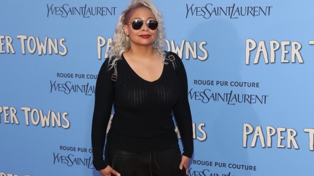 raven symone on red carpet with platinum hair