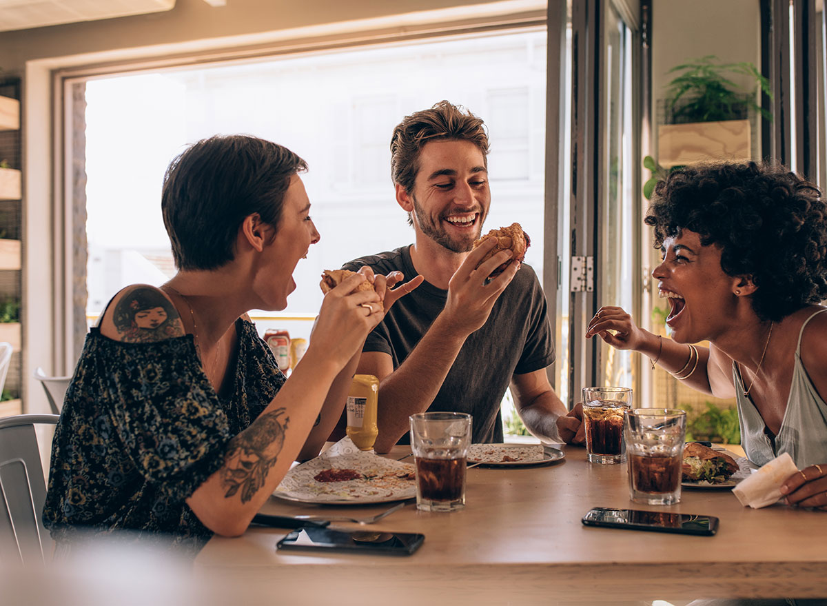 talking while eating