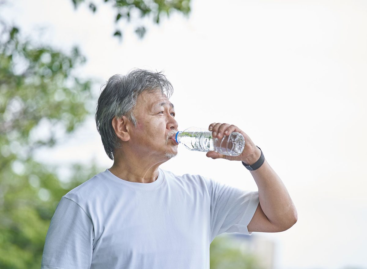 water bottle man drinking