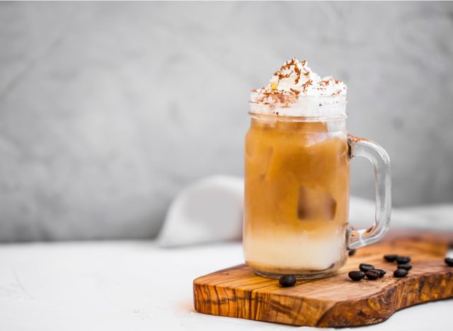 iced coffee with whipped cream