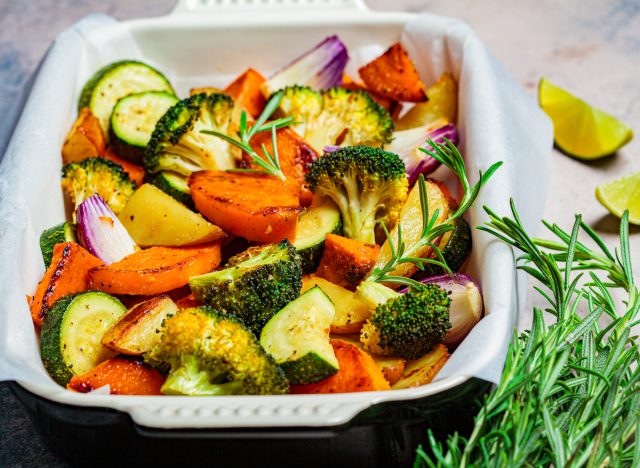 broccoli, zucchini, sweet potato