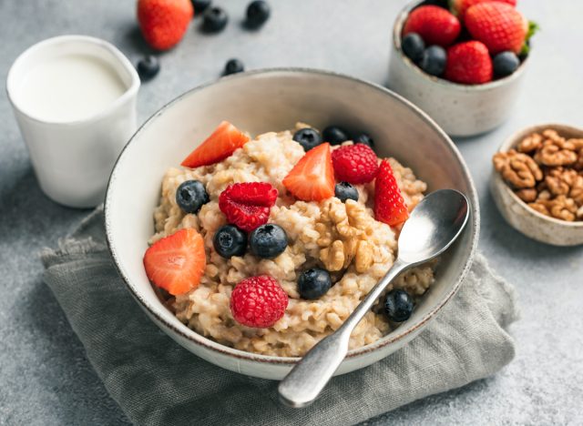 oatmeal fruit berries walnuts nuts