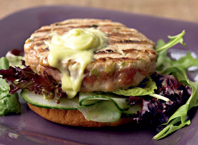 Asian tuna burgers with wasabi mayo