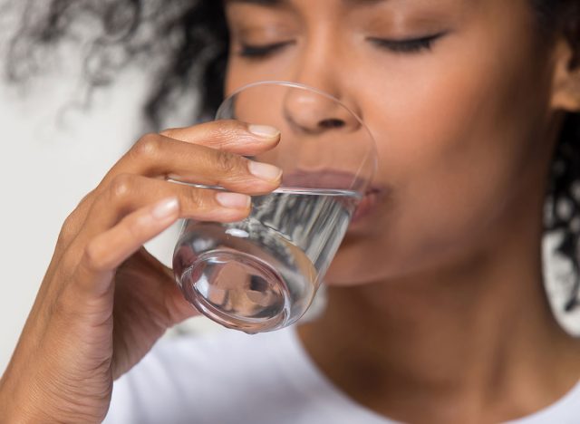 woman drinking water