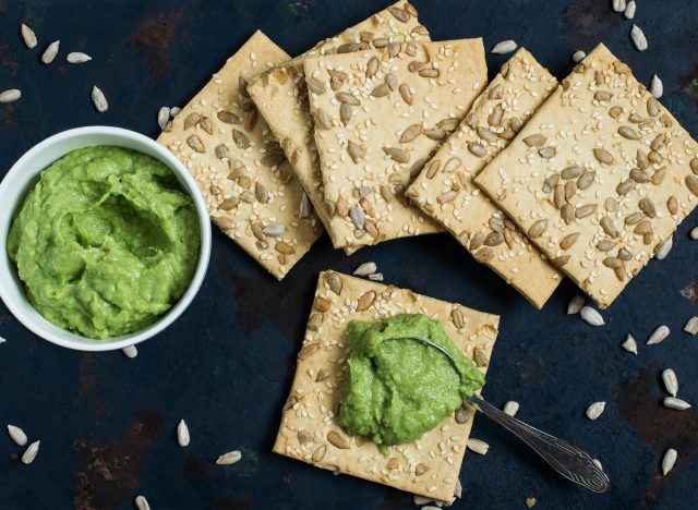 crackers with avocado