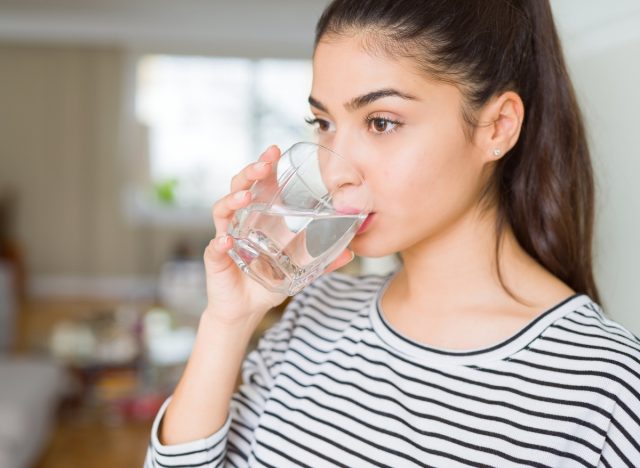 woman drinking water