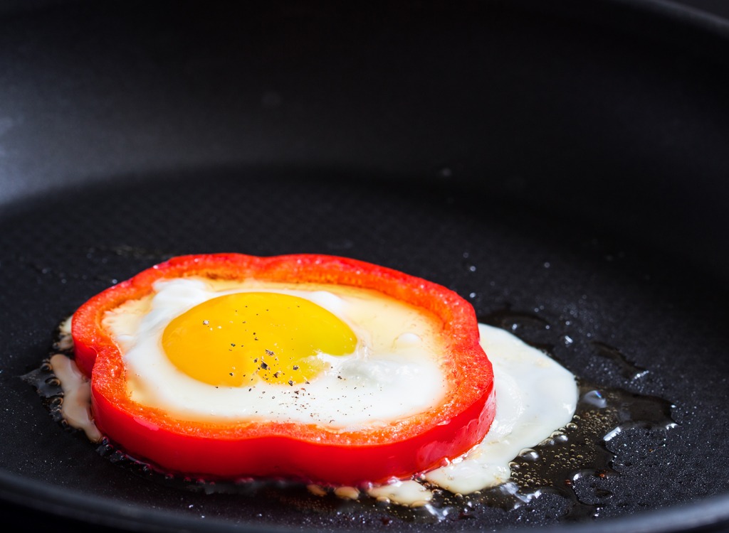 Egg in red bell pepper