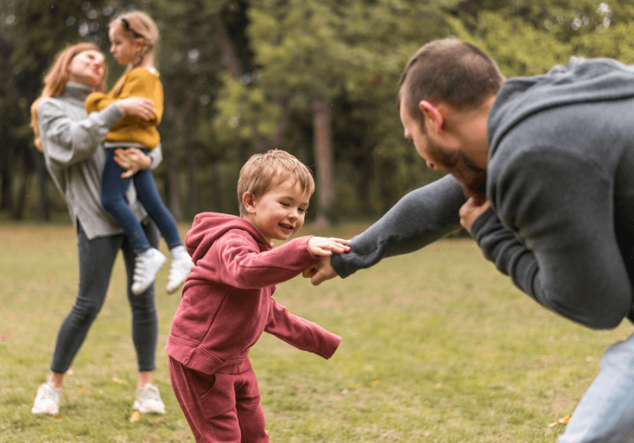 man and boy playing outside non-negotiables in a relationship