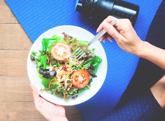 eating salad after workout