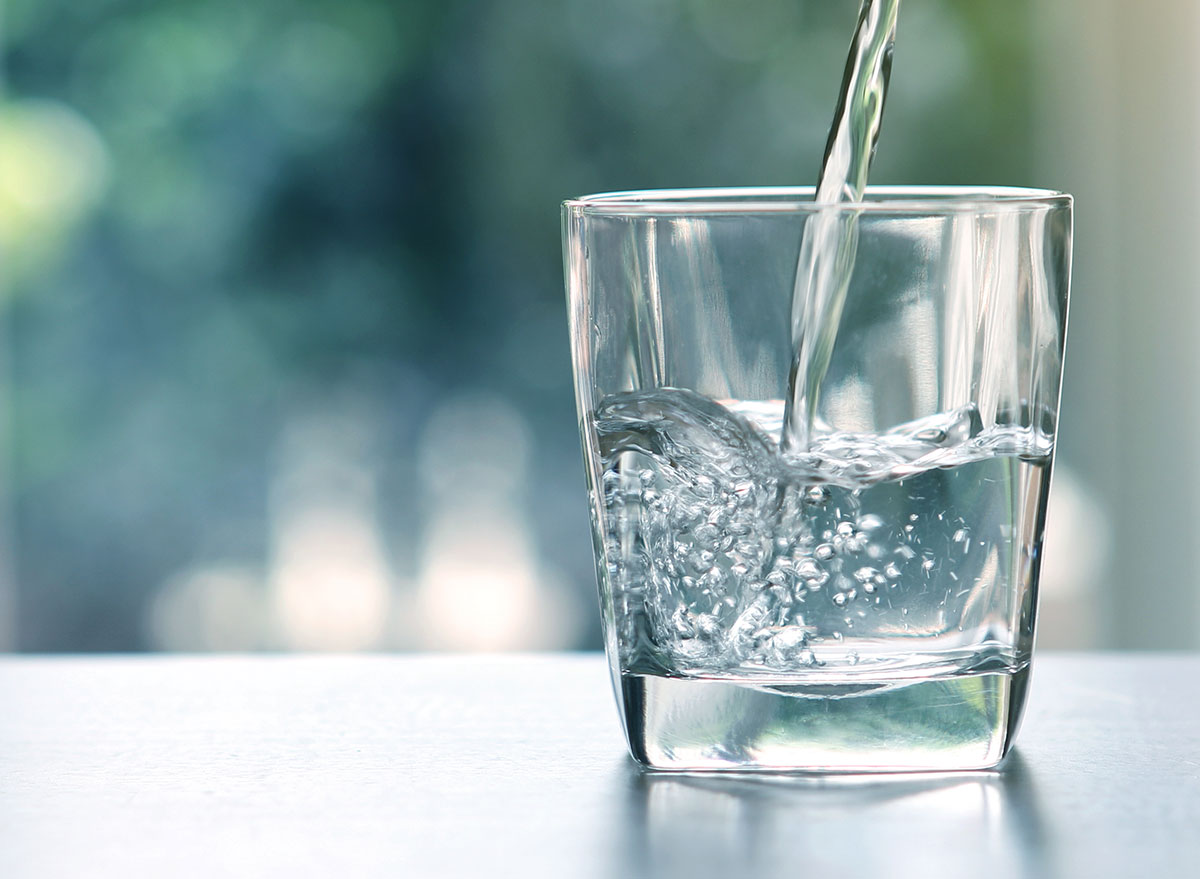 purified drinking water in a glass