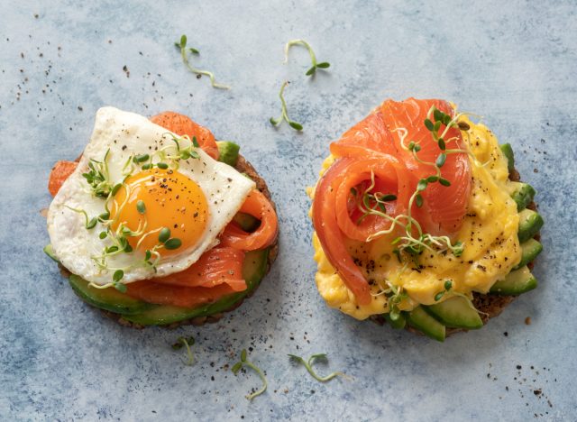 eggs and smoked salmon on toast