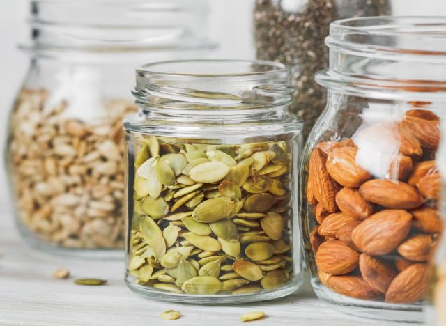 Pumpkin seeds almonds sunflower seeds magnesium foods